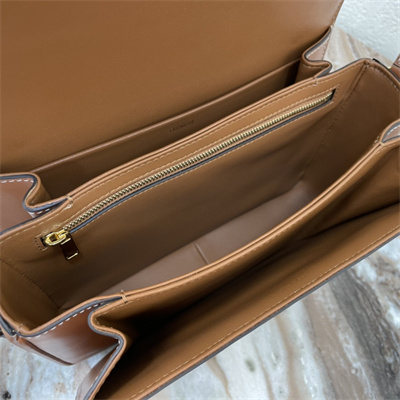 Ce**e classique triomphe bag in shiny calfskin brown color