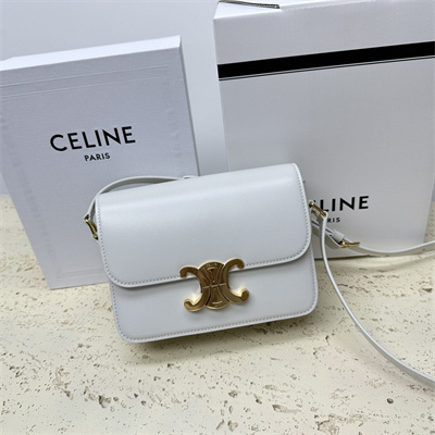 Ce**e teen triomphe bag in shiny calfskin white color