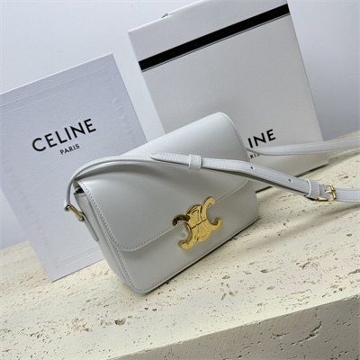 Ce**e teen triomphe bag in shiny calfskin white color