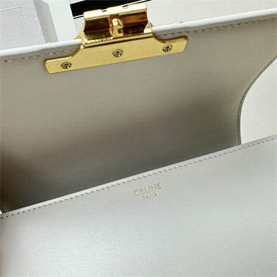 Ce**e teen triomphe bag in shiny calfskin white color