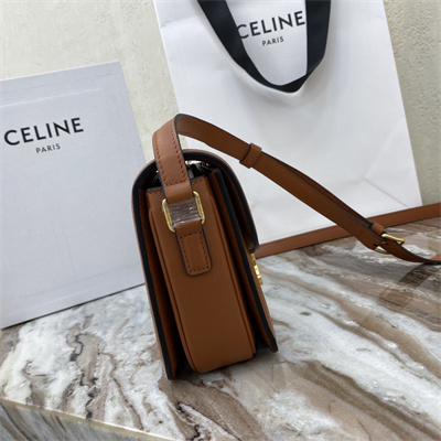 Ce**e teen triomphe bag in textile  and calfskin nature/tan