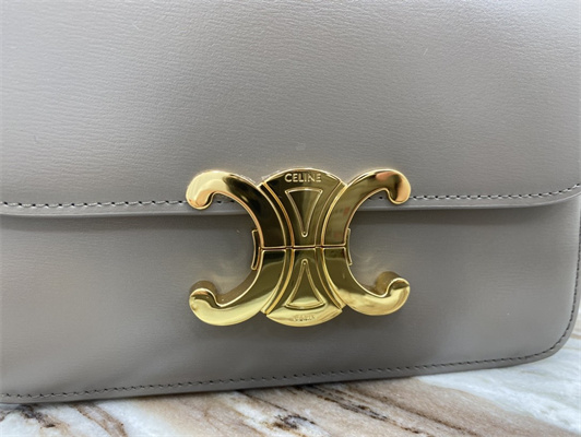 Ce**e teen triomphe bag in shiny calfskin grey color