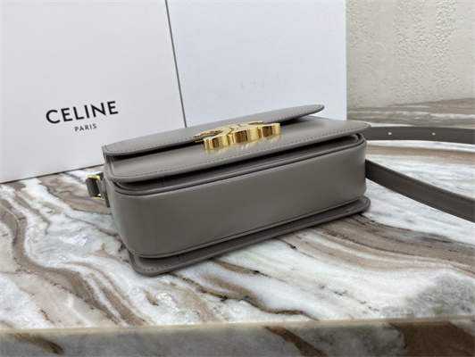 Ce**e teen triomphe bag in shiny calfskin grey color