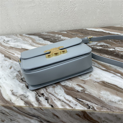 Ce**e teen triomphe bag in shiny calfskin blue color