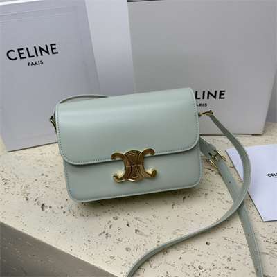Ce**e teen triomphe bag in shiny calfskin pale green color