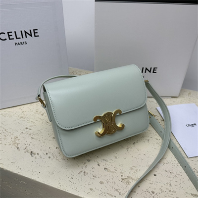 Ce**e teen triomphe bag in shiny calfskin pale green color
