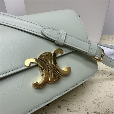 Ce**e teen triomphe bag in shiny calfskin pale green color
