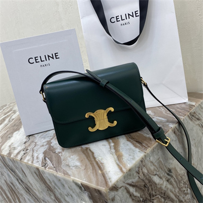 Ce**e teen triomphe bag in shiny calfskin amazone color