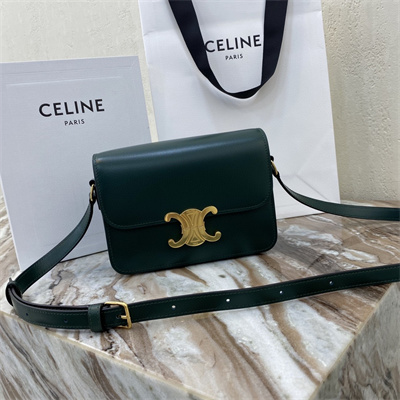 Ce**e teen triomphe bag in shiny calfskin amazone color