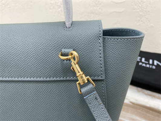 Ce**e nano belt bag in dusty  blue grained calfskin