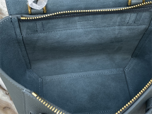 Ce**e nano belt bag in dusty  blue grained calfskin