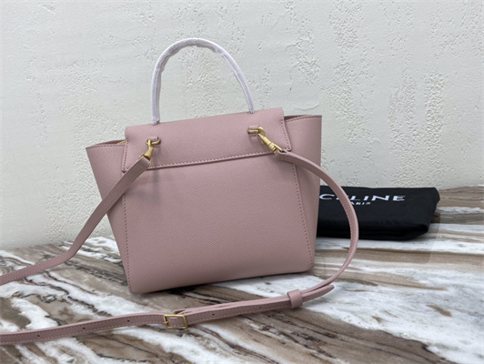 Ce**e nano belt bag in pink grained calfskin