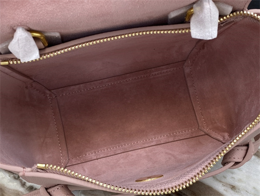 Ce**e nano belt bag in pink grained calfskin
