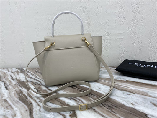 Ce**e nano belt bag in light beige grained calfskin