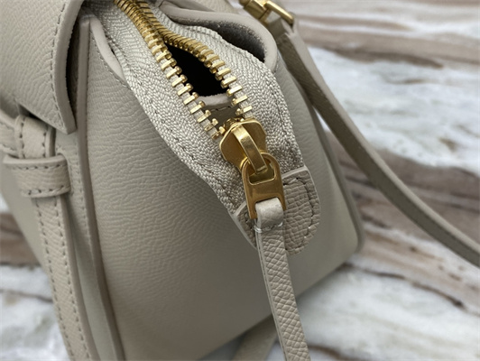 Ce**e nano belt bag in light beige grained calfskin
