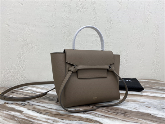 Ce**e nano belt bag in taupe grained calfskin