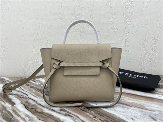 Ce**e nano belt bag in light taupe grained calfskin