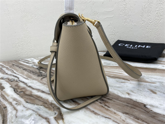 Ce**e nano belt bag in light taupe grained calfskin