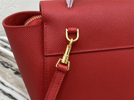 Ce**e nano belt bag in red grained calfskin