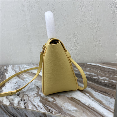 Ce**e nano belt bag in yellow grained calfskin