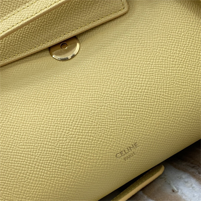 Ce**e nano belt bag in yellow grained calfskin