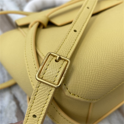 Ce**e nano belt bag in yellow grained calfskin