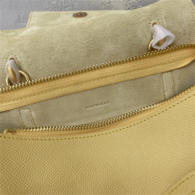 Ce**e nano belt bag in yellow grained calfskin