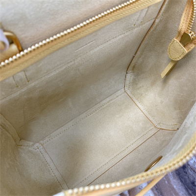 Ce**e nano belt bag in yellow grained calfskin