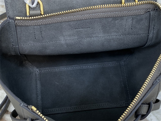 Ce**e nano belt bag in grey grained calfskin