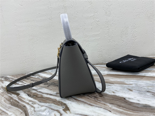 Ce**e nano belt bag in grey grained calfskin