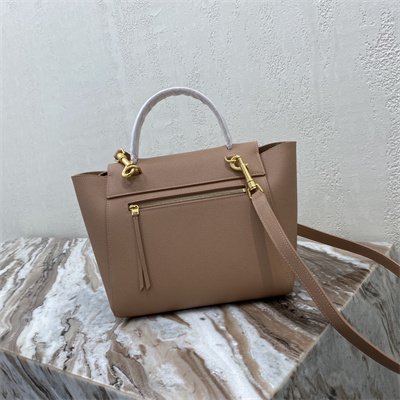 Ce**e micro belt bag in light brown grained calfskin