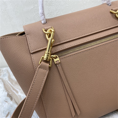 Ce**e micro belt bag in light brown grained calfskin