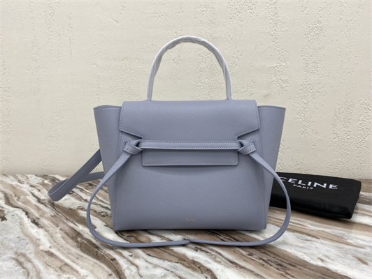 Ce**e micro belt bag in arctic blue grained calfskin