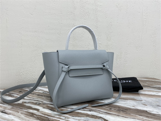 Ce**e micro belt bag in dusty blue grained calfskin
