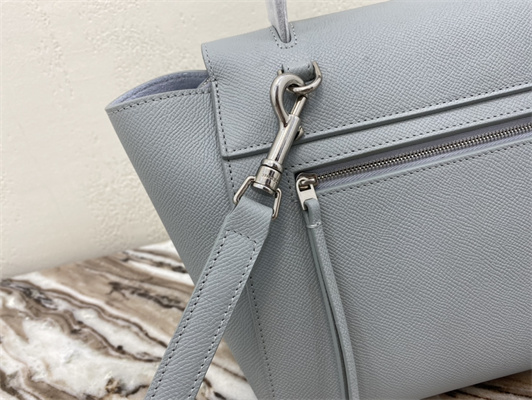 Ce**e micro belt bag in dusty blue grained calfskin