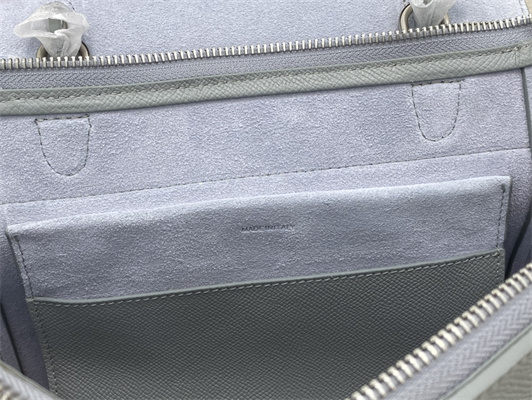 Ce**e micro belt bag in dusty blue grained calfskin