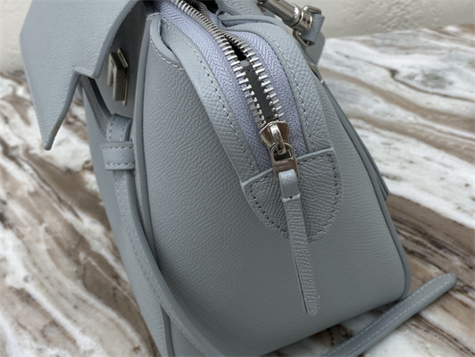 Ce**e micro belt bag in dusty blue grained calfskin