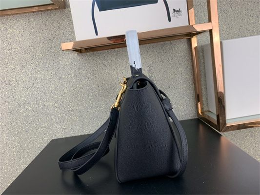 Ce**e micro belt bag in black grained calfskin