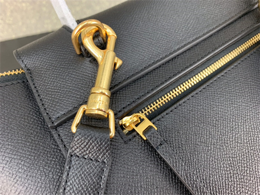 Ce**e micro belt bag in black grained calfskin