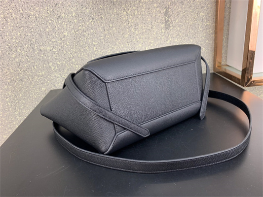 Ce**e micro belt bag in black grained calfskin