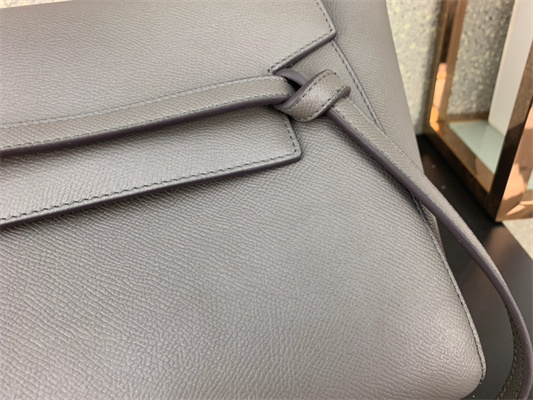 Ce**e micro belt bag in grey grained calfskin