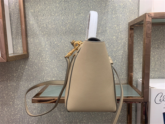 Ce**e micro belt bag in light beige grained calfskin