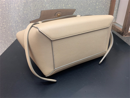 Ce**e micro belt bag in light beige grained calfskin
