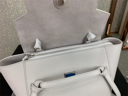 Ce**e micro belt bag in white grained calfskin