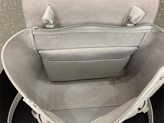 Ce**e micro belt bag in white grained calfskin
