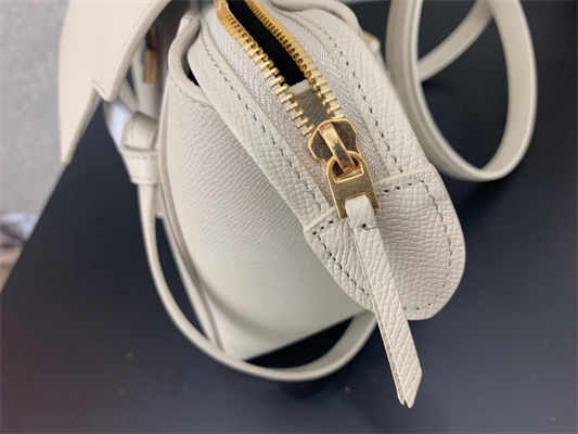 Ce**e micro belt bag in cream grained calfskin