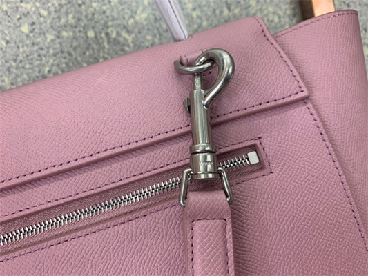 Ce**e micro belt bag in pink grained calfskin