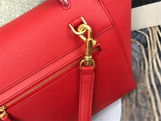 Ce**e micro belt bag in red grained calfskin