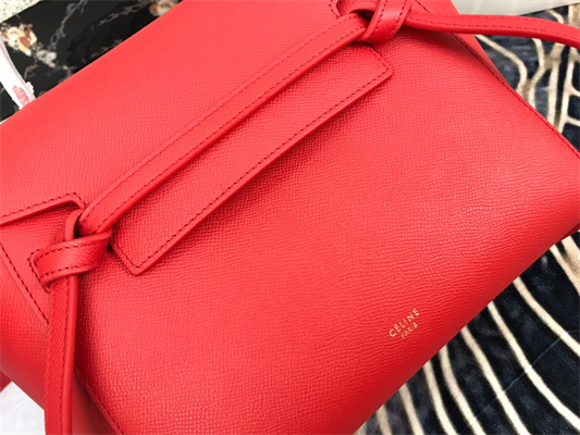 Ce**e micro belt bag in red grained calfskin