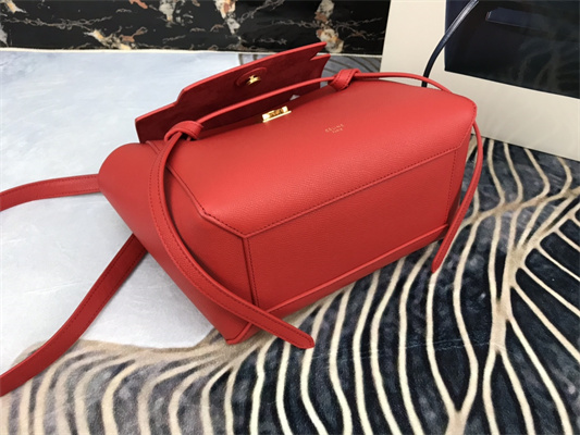 Ce**e micro belt bag in red grained calfskin